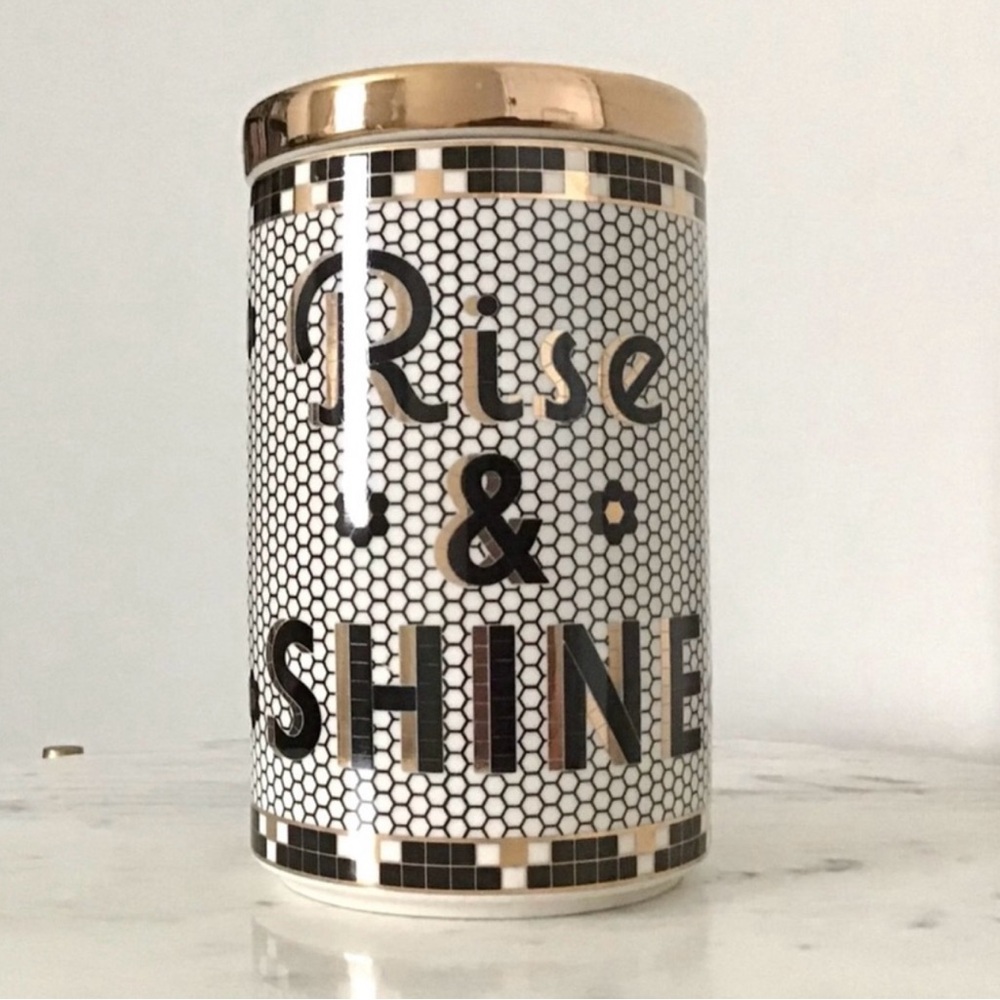 Anthropologie Bistro Tile Rise and Shine canister